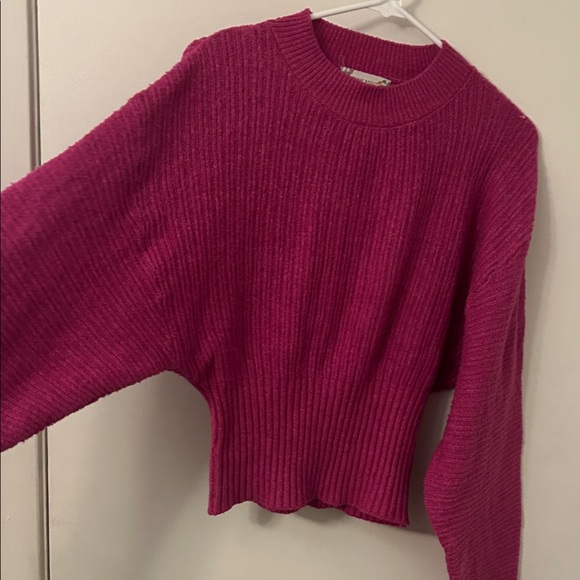 Pink Rose Women's Crew Neck Sweater - Deep Pink - Picture 3 of 4